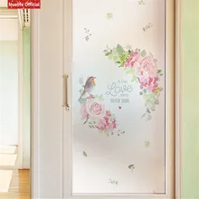 Цветной цветочный узор Электростатическая пленка «замороженное стекло» гостиная спальня ванная комната для детей детский сад дверь ПВХ непрозрачная пленка