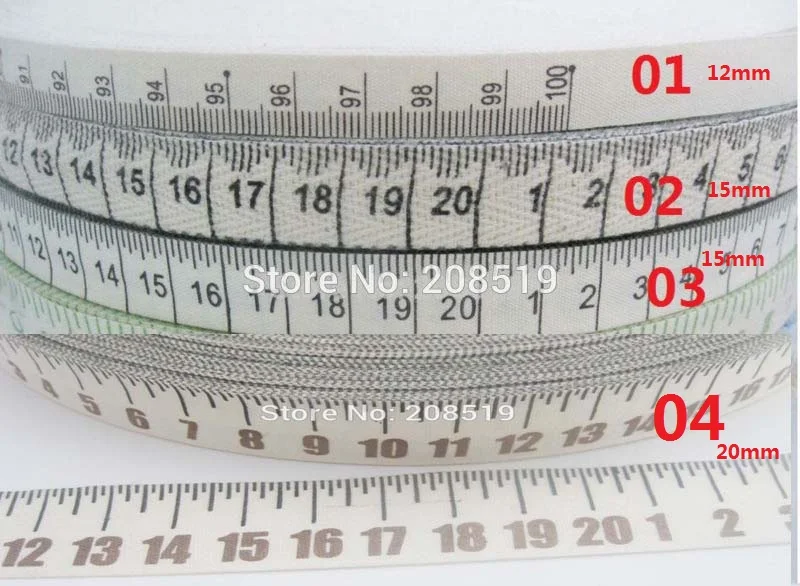 

CR0007 width 12MM/15MM/20MM Printed 20cm&100cm Ruler 100% Cotton Ribbon 30 meter Gift craft accessories