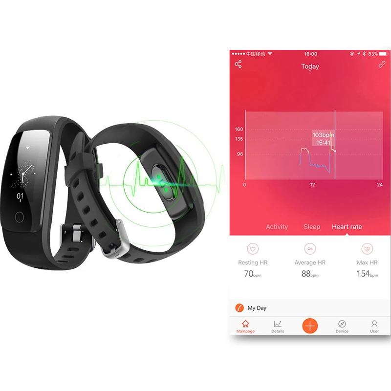 Makibes ID107 плюс HR Bluetooth Smart Браслет монитор сердечного ритма Мульти Спорт кардио