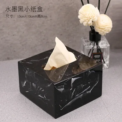 Marble Texture Resin Dispenser Luxury Tissue Box Bathroom Set Storage Tray Dish Nordic Home Mouth Cup Hotel Custom