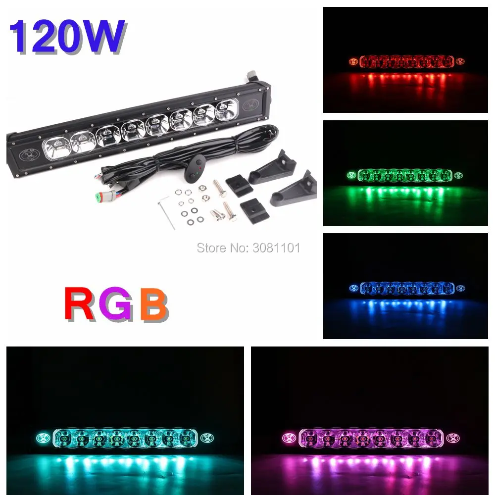 

120W Car-styling Projector LED RGB Colors Light Bar for Jeep Offroad, Work Driving Boat, Car ,Truck ,4x4, SUV, ATV ,Forklift