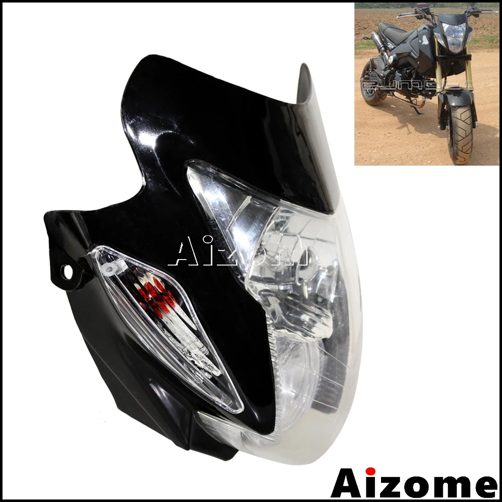 Aizome ユニバーサルオフロードバイクヘッドライト フェアリング ストリートファイター ブラック カスタムzxr Gsx Gsf Aliexpress