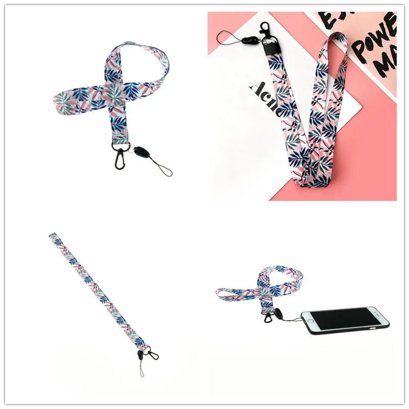 

JETTING 1Pc Fresh Leaves Neck Strap Lanyards for keys ID Card Gym Mobile Phone Straps USB badge holder DIY Hang Rope Lanyard