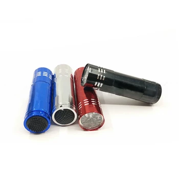 

9 LED Mini Flashlight White LED Lamp Powerful Flashlight Lantern Portable Pocket Torches Penlight for Hiking Camping OX