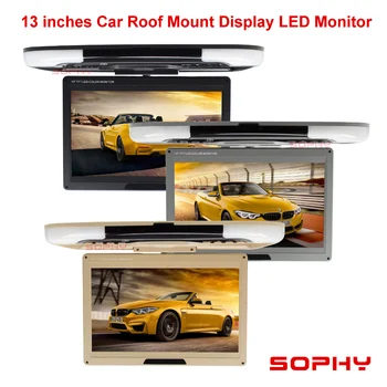 

13" LED Digital Screen Monitor Roof Mount Monitor Car Color Monitor 12V with Dual video Input AV for Car Bus