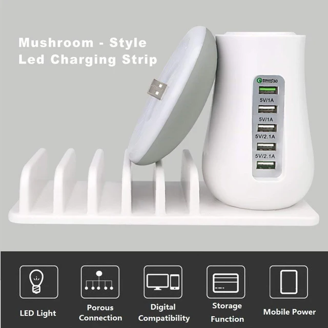 USB Charging Dock Mushroom Led Lamp Computer, Office $ Securities Mobile Phone Accessories