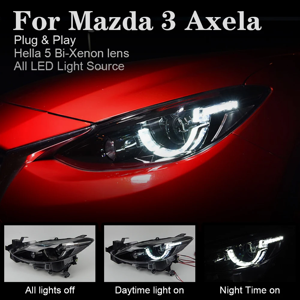Автомобильный Стайлинг для Mazda 3 светодиодные фары 2014-2016 Mazda3 Axela светодиодный