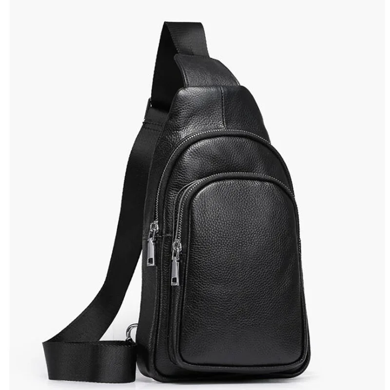 

Spring and summer men fashion chest bag 2019 new first layer leather Messenger bag business casual wild men's shoulder bag