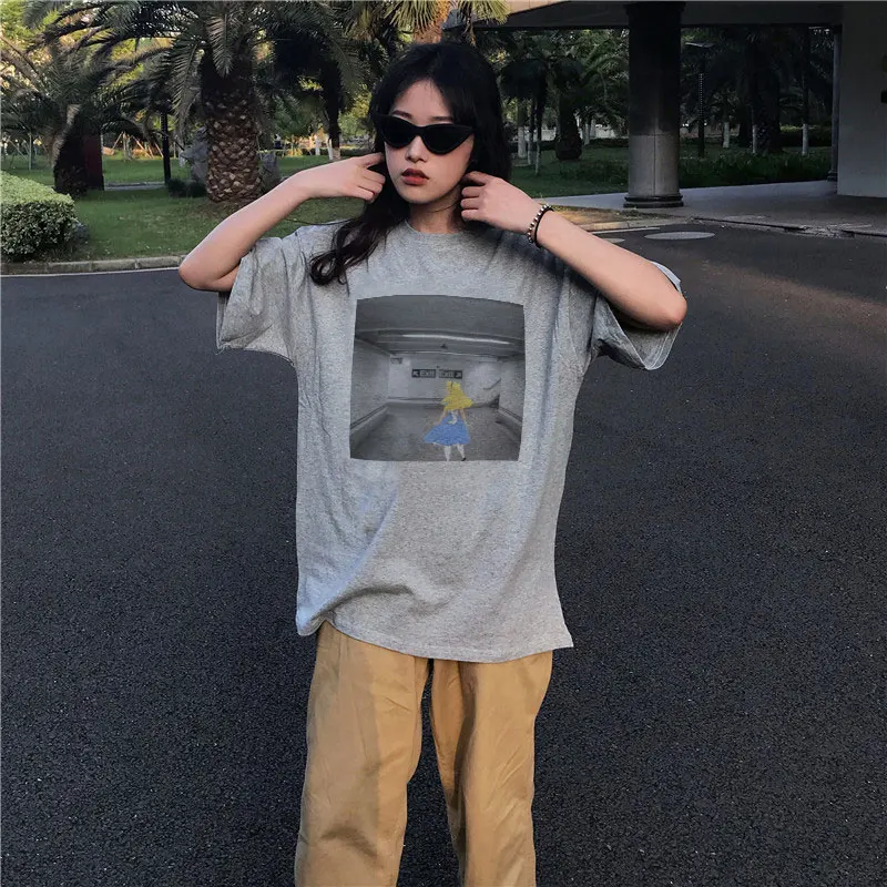 

Summer New Women Clothes 2019 Harajuku Vogue Girl Lost Van Gogh Funny Aesthetic T shirt Streetwear Michelangelo Tshirt Women Top