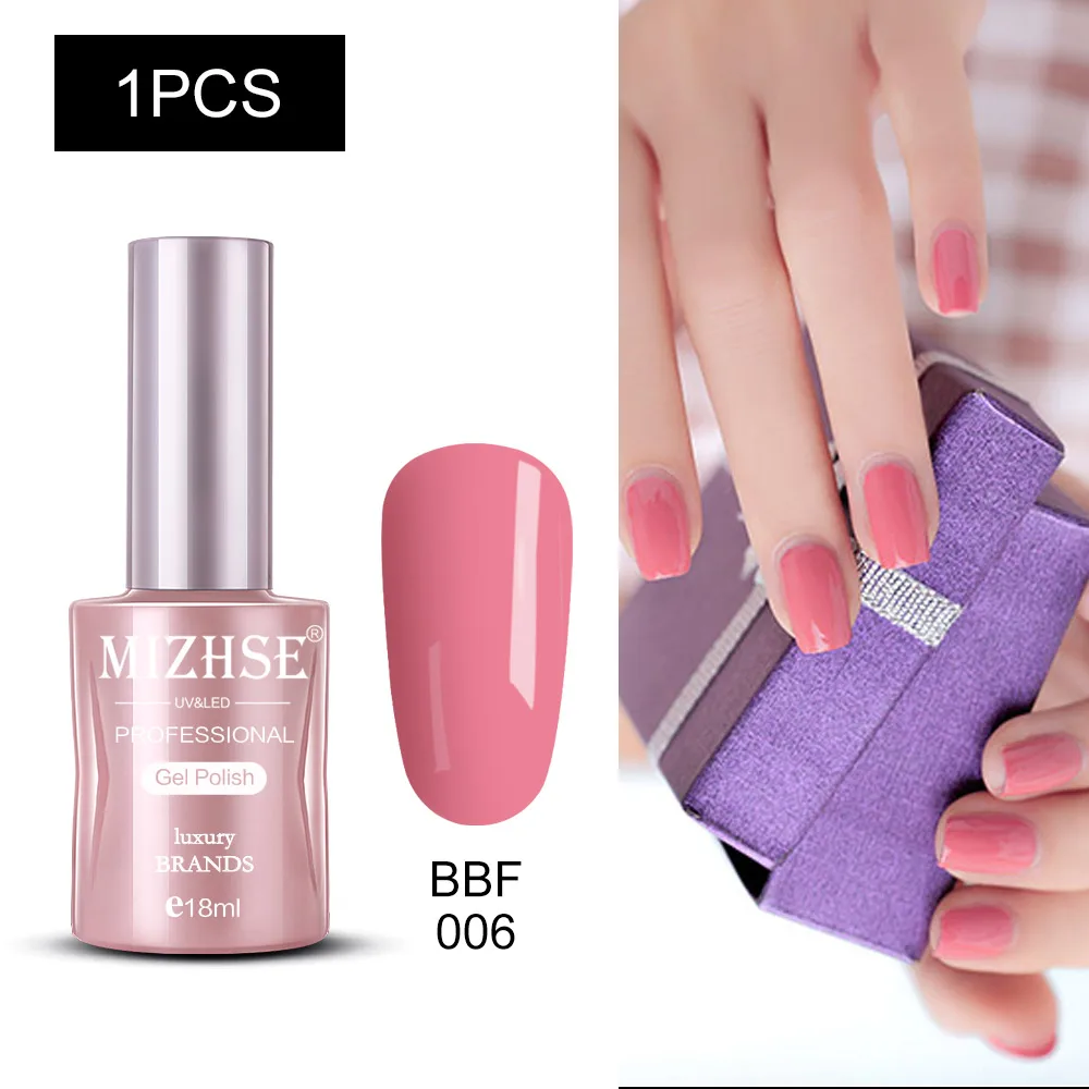 MIZHSE Nail Polishes 18ml Vernis Semi Permanant UV Gel Polish Hybrid Nail Art Lacquer For Stamping Soak off Varnish Gel - Color: BBF006