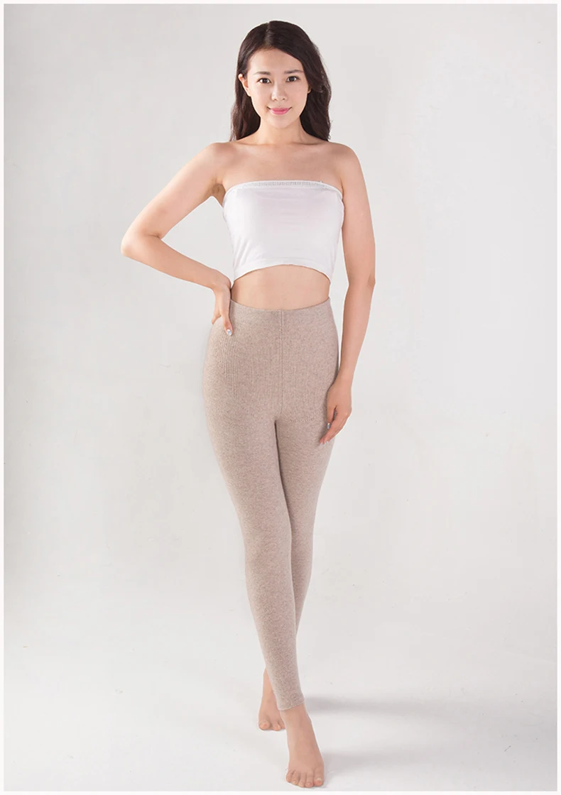 compression leggings YSC New style Women Cashmere Wool Pants Knitted Soft warmth Long Johns Spandex Leggings High-quality Slim fit style scrunch leggings