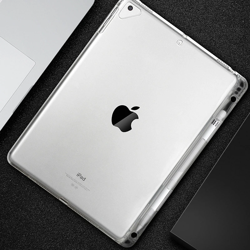 Чехол для iPad 9 7 2018 мягкий прозрачный кремний чехол из ТПУ с отделением карандашей