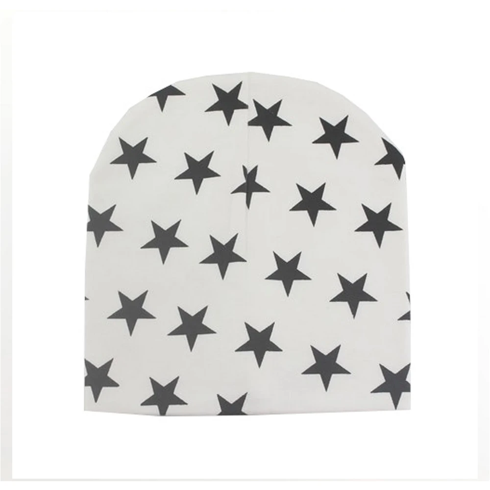

WomensDate 2017 Spring Hot Sale 1Pcs White Children's Hat 100% Cotton Knitted Cap Star Infant Toddlers Crochet Beanies Girl Hats