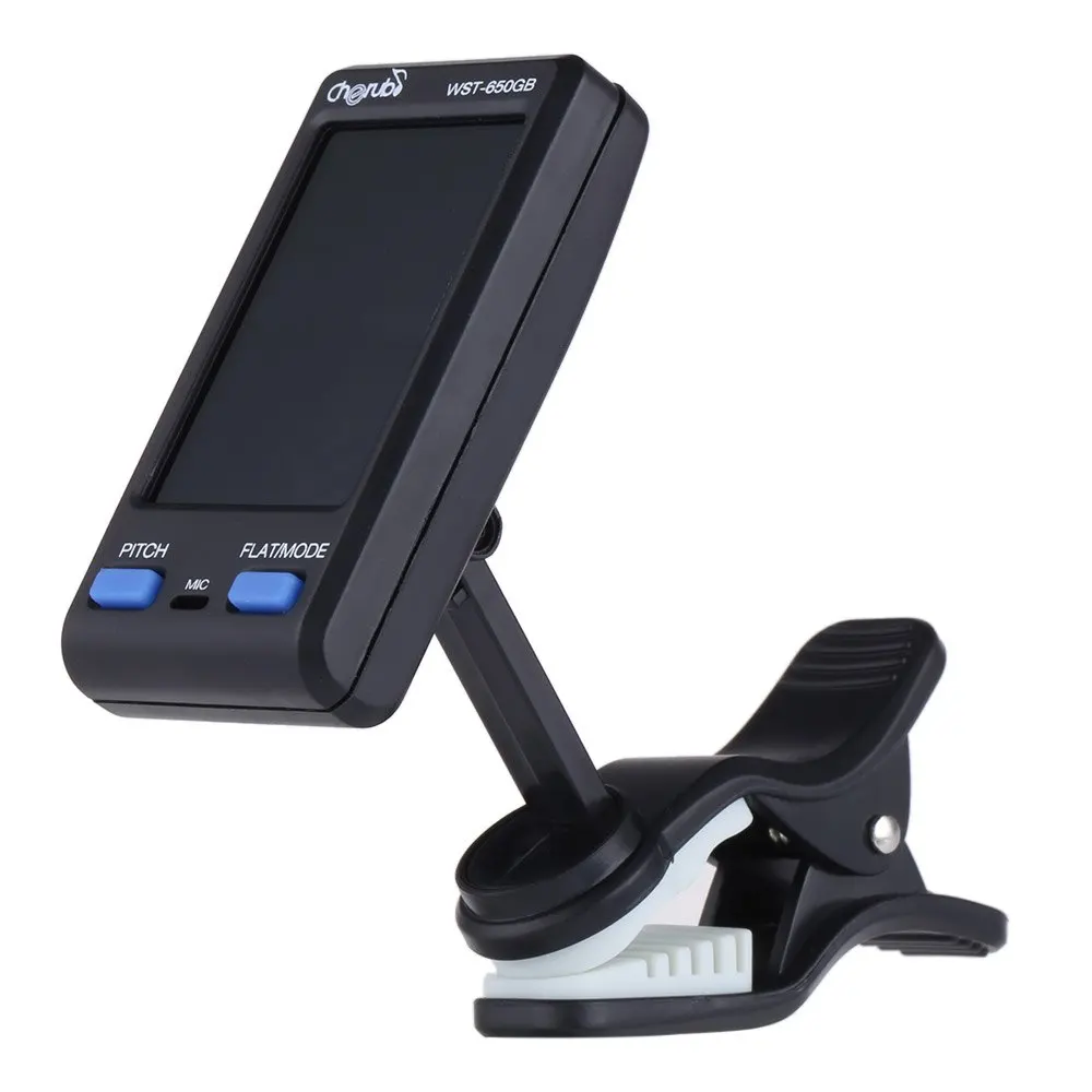 Professional Guitar Tuner Cherub WST 650GB Black Chromatic Tuner Clip