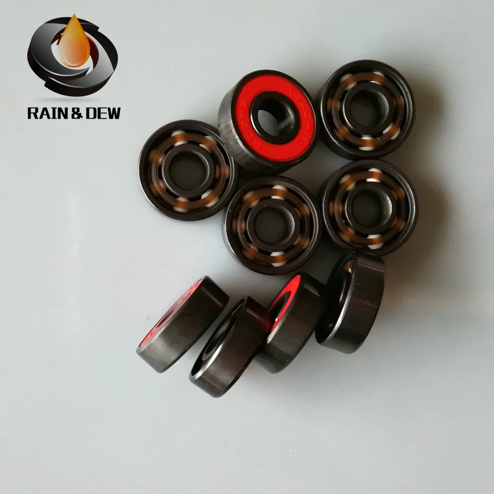 10 шт. 608RS красная печать с титановым покрытием скейтборд подшипник ABEC 11