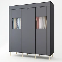 25MM Steel Pipe Wardrobe Bold Reinforcement Double Assembly Closet Organizer Simple Cloth Fabric Wardrobe Storage