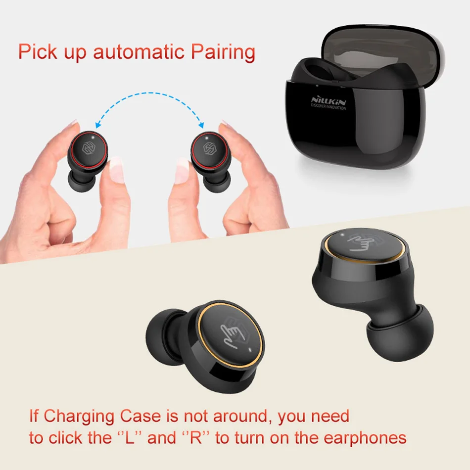 Bluetooth Earphones NILLKIN HD Stereo Wireless Headset Waterproof Sports Earbuds Gaming For Huawei P30 TWS Bluetooth Earphones (4)