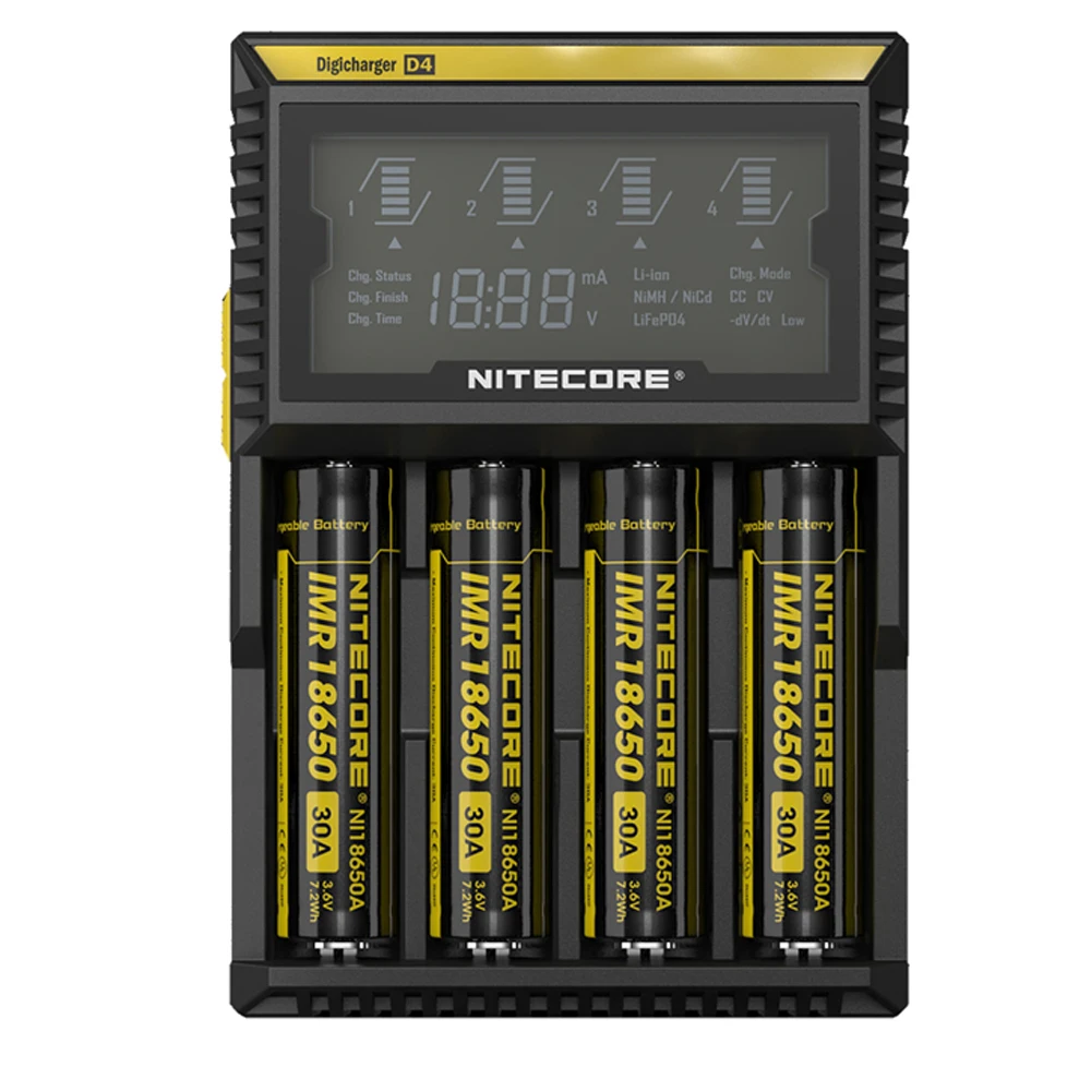 

NITECORE D4 Digicharger Battery Charger LCD Display recharger For LI-ion 26650 22650 18650 17670 18490 17500 li-ion battery