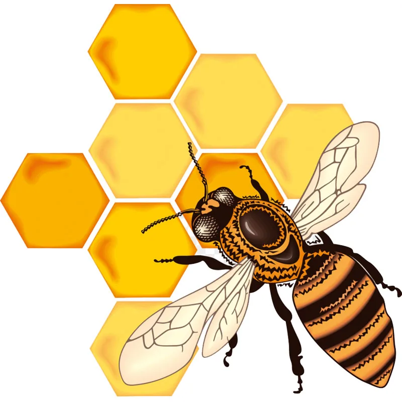 

1PCS Interesting Lovely Cartoon Bees Colored Sticker Colored PVC High Quality Car Sticker Decoration Graphic