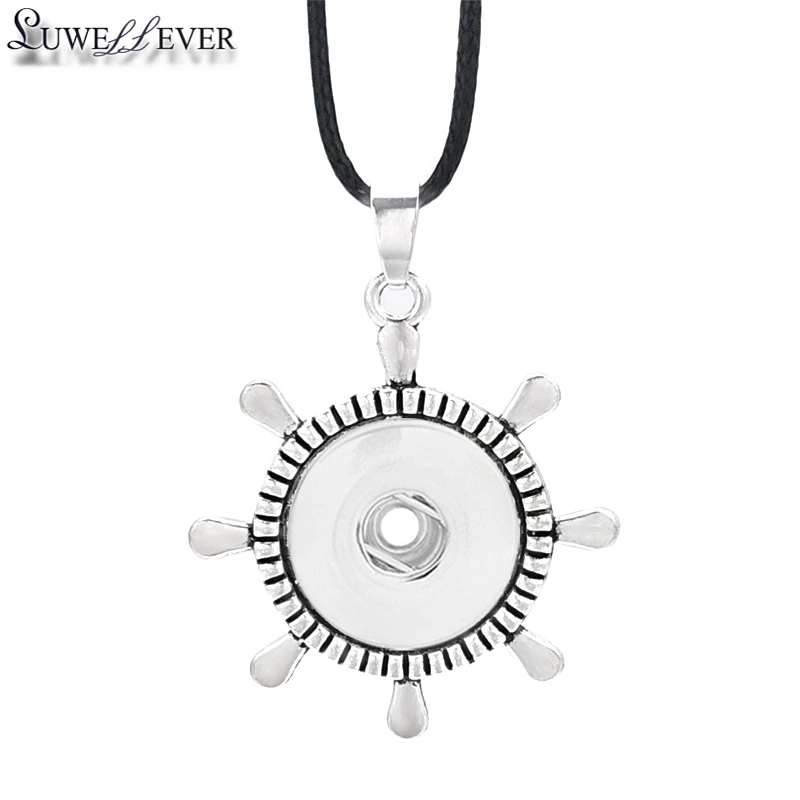 Hot Interchangeable Flower Anchor Ginger Necklace 030 Fit 18mm Snap Button Pendant Charm Jewelry For Women Gift | Украшения и