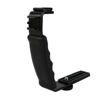 

Photo Flash Video Camera Grip Handle L Handle With 2 Standard Side Hot shoe Mount the holder DSLR
