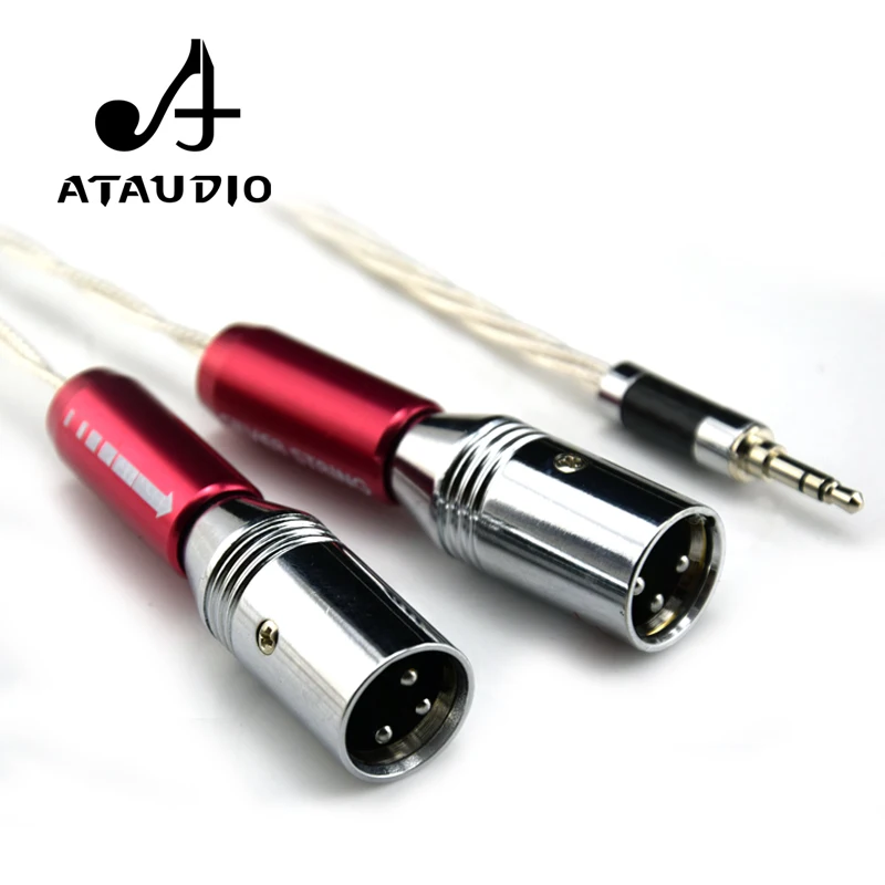 Кабель ATAUDIO с посеребренным покрытием Hi Fi 3 5 мм 2 XLR высококачественный стерео TRS