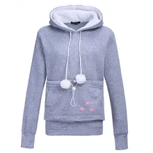 

Giraffita New Cartoon Hooded Hoodies Lover Cats Kangaroo Dog Hoodie Long Sleeve Sweatshirt Front Pocket Casual Animal Ear Hoodie