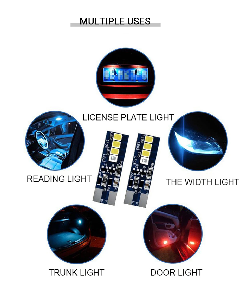 2 шт. T10 двойной наконечник лампа для чтения автомобиля сенсорный синий светодиодный светильник для чтения Автомобильная ламповая гирлянда внутренняя Лицензия Пластина свет 12 В постоянного тока