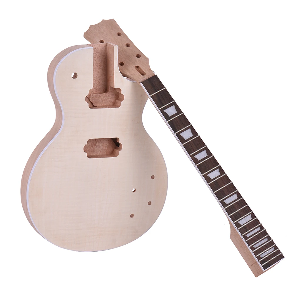 

LP Style Unfinished Electric Guitar DIY Kit Set Mahogany Body & Neck Rose Wood Fingerboard