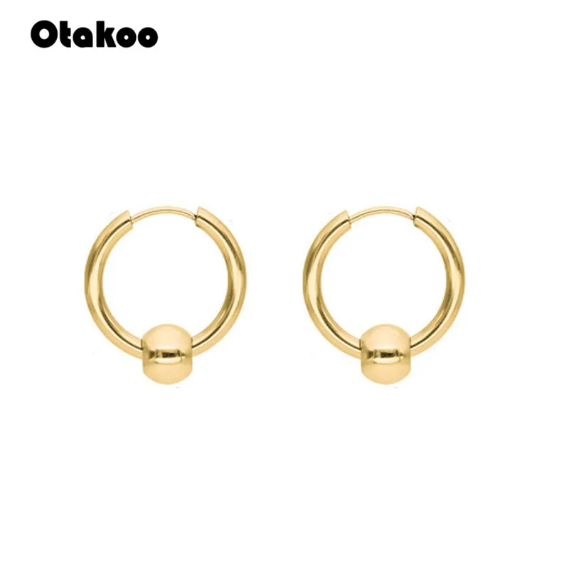 Otakoo черные Серебряные Золотые серьги из нержавеющей стали женские маленькие
