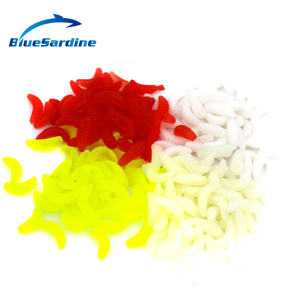 BlueSardine 120PCS Soft Bait Fishing Lures Worm Soft Plastic Lures