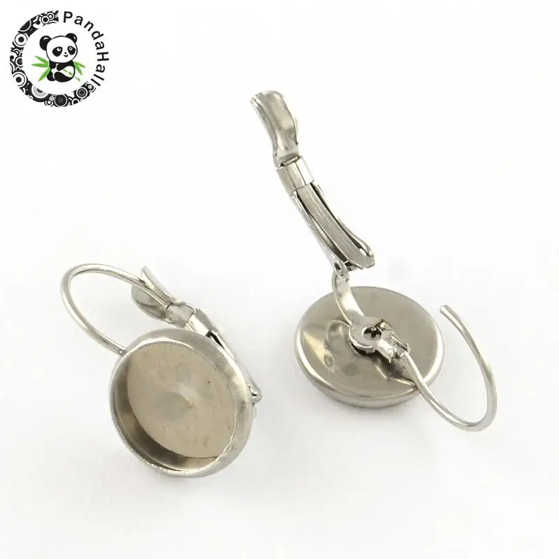 

Flat Round Tray Smooth Surface 304 Stainless Steel Lever Back Hoop Earrings Components Jewelry Accessories Tray:10mm; F60