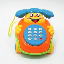 Забавные детские развивающие игрушки музыка мультфильм телефон развивающая детская Подарочная игрушка Потяните веревку телефон музыка мультфильм телефон