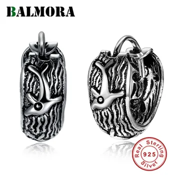 

BALMORA 100% Real 925 Sterling Silver Simple Vintage Clip Earrings for Women Girl Thai Silver Fashion Jewelry Brincos SVE198