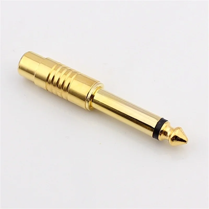

100pcs/gold plating 6.5 mono to lotus audio video socket microphone adapter convert jack