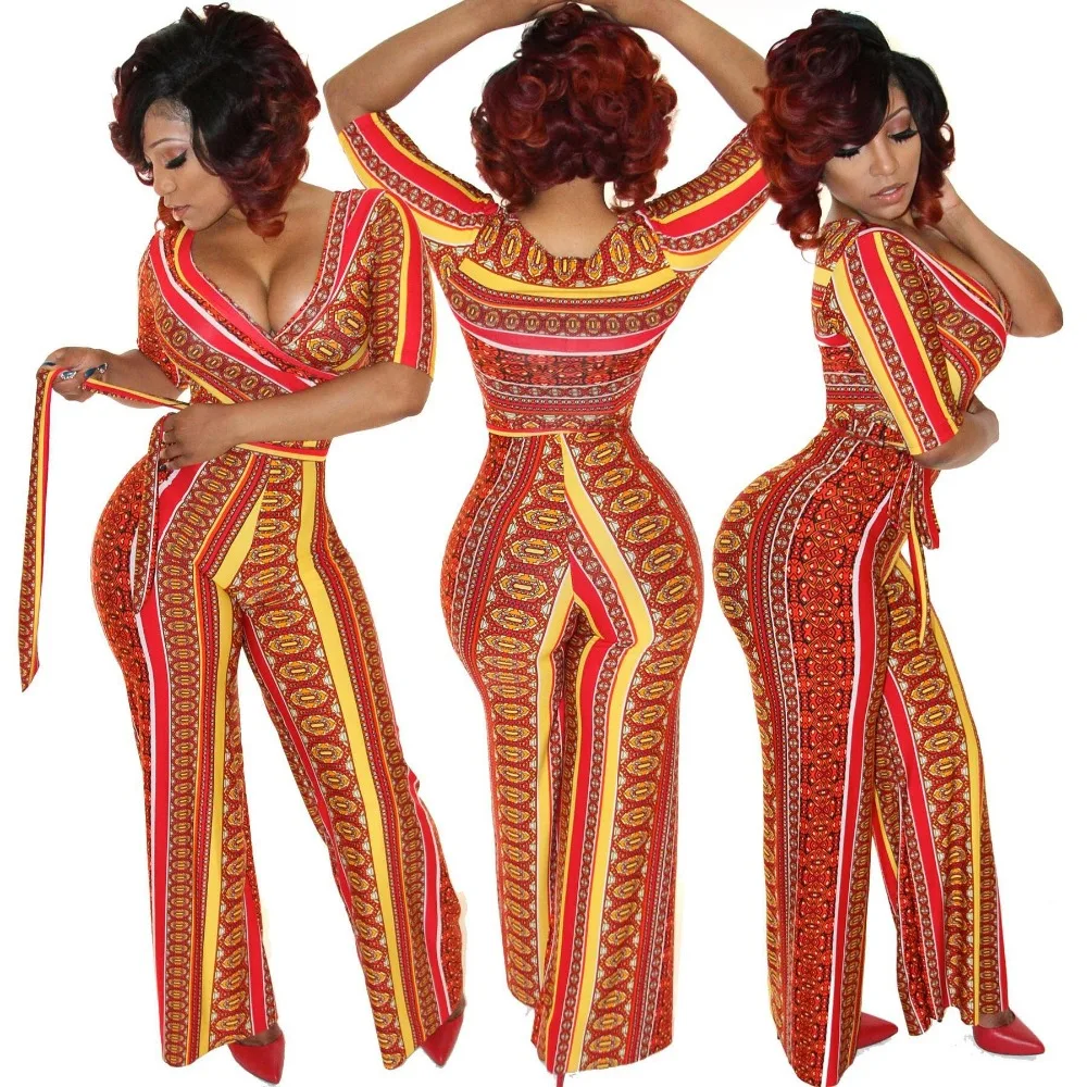 TX612 2016 New arrive Hot Selling Printing piece pants sexy nightclub wind fashion Rompers Free Shipping |
