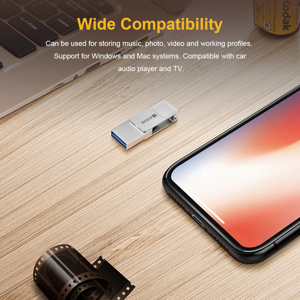 Kodak K223C USB флеш-накопитель 32 64 128 GB type-C USB 3,1 U диск металлический портативный USB флэш-накопитель мини флеш-накопитель