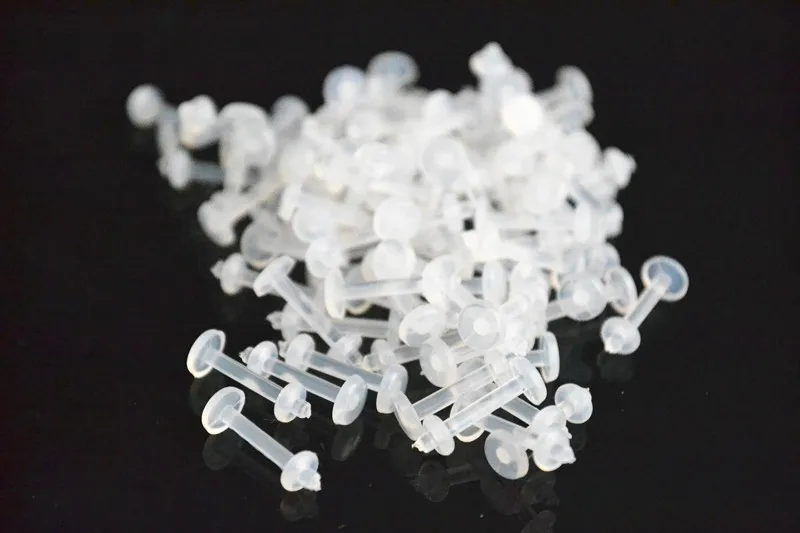 Free shippment LOT100pcs Labret/Lip RETAINERS HIDE PIERCING CLEAR Lip