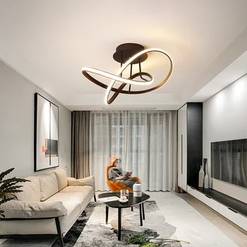 

Hot Modern led ceiling lights for living room bedroom study room white/black/coffee finished home deco ceiling lamp 90-260V