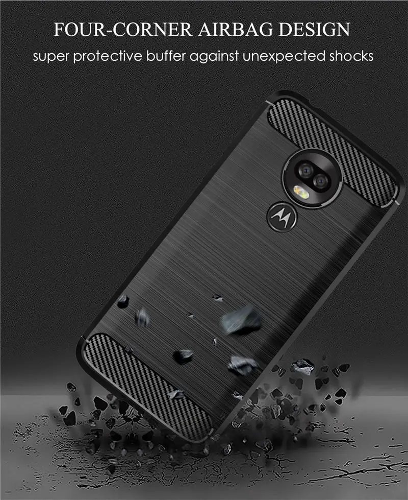 Carbon Fiber Silicone Bumper Soft Phone Case – Sleek Design Back Cover