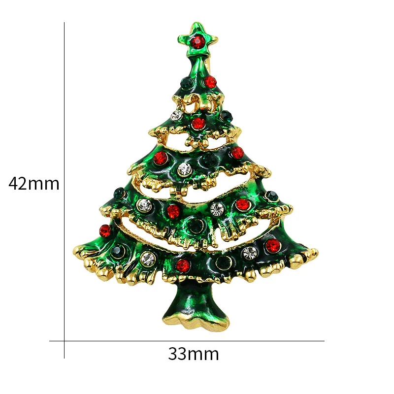 WEIMANJINGDIAN брендовые эмалированные зеленые рождественские броши в виде дерева для рождественских подарков