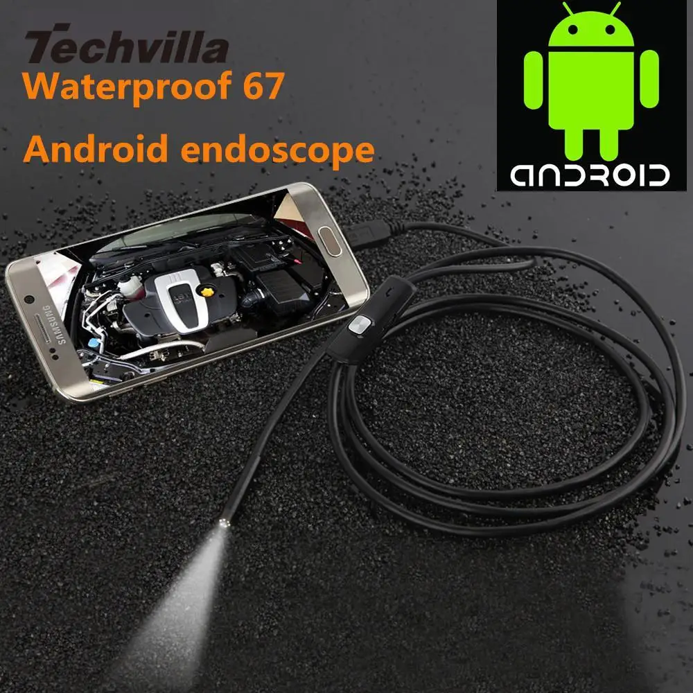techvilla Micro USB Android Endoscope Camera 7mm Len Snake Pipe Inspection 720P Waterproof OTG | Мобильные телефоны и