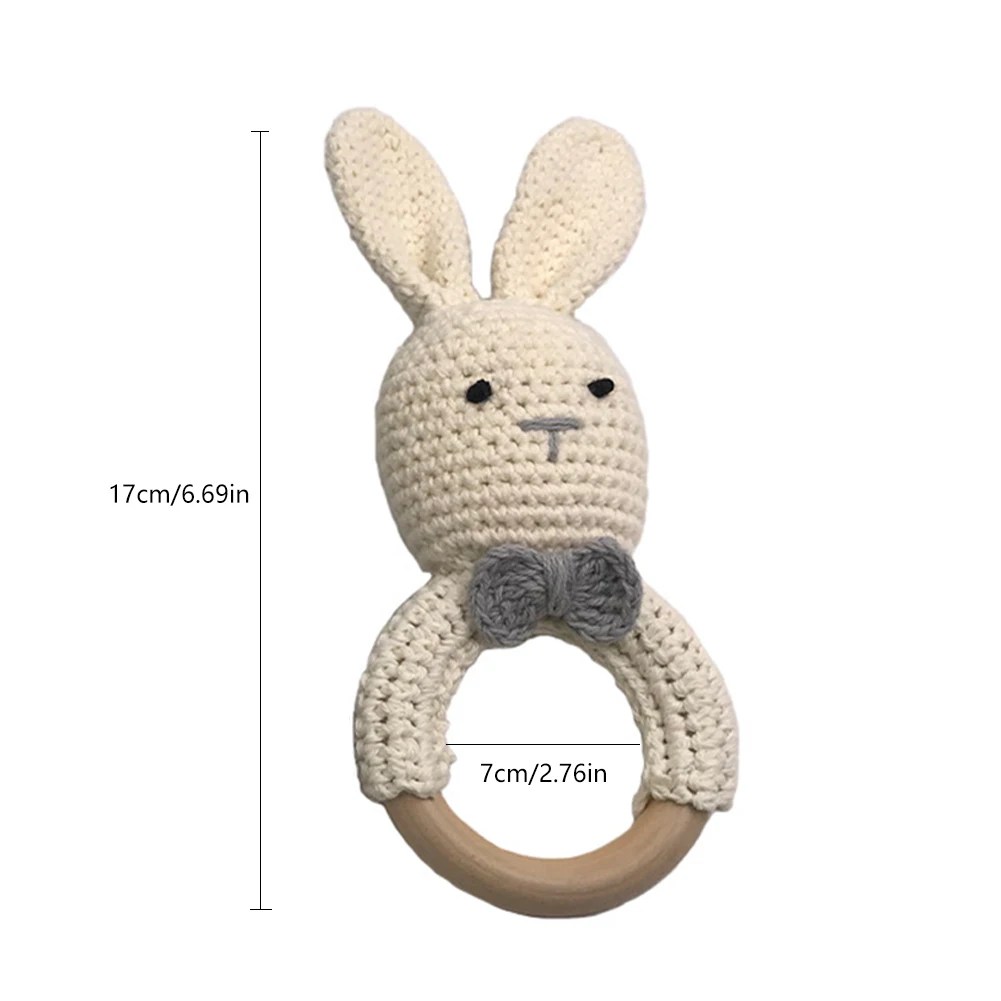 Новорожденный сенсорная игрушка детский деревянный браслет для прорезывающихся зубов вязаный кролик прорезывание зубов кольцо жевательная игрушка Прорезыватель зубов браслет подарок для душа