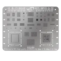 Японский стальной шаблон для припоя BGA трафарет для iPhone 8 7 7P 6S 6 6P 5S 5 логическая плата A8 A9 A10 микросхема BGA Инструменты для ремонта