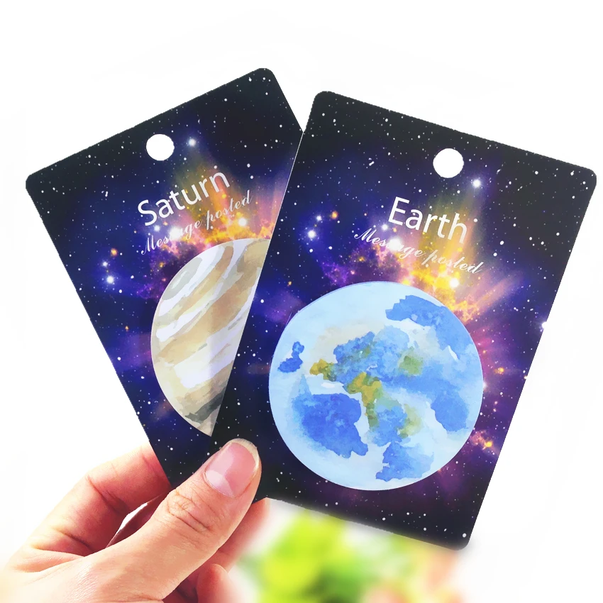 

1pack/lot Circle Beautiful planet convenient Message posted Kawaii Memo Sticky Pad Note gift prize Notepad for kids DIY Bookmark