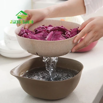

Household Double - Layer Plastic Washbasin Kitchen Thickened Asphalt Basket Fruit Basket Washing Basket Dripping Basket Washing