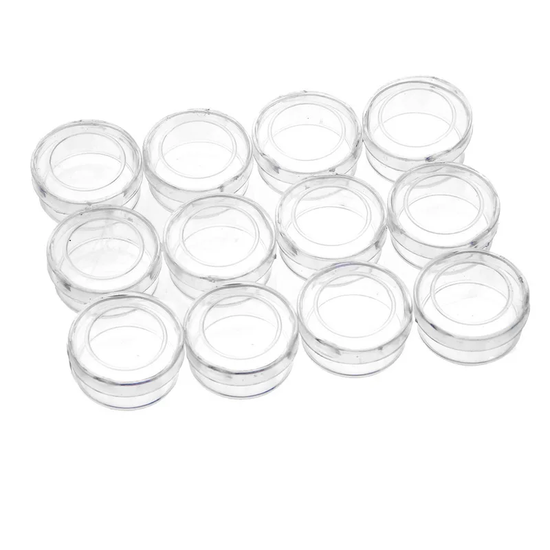 

1Set 12PCs Cylinder Hyaline Acrylic Storage Box Jewelry Storage Boxes Makeup Organizer Saundries Containers Capsules for coins