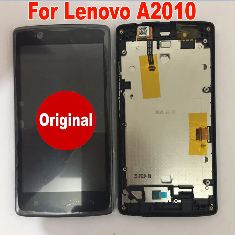 Skup Oryginalny najlepiej działa czujnik wyświetlacz LCD ekran dotykowy Digitizer zgromadzenia z ramą dla Lenovo A2010 Angus 2 a2010 a A2010a