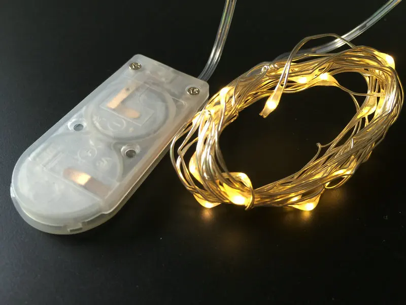 10pcs/lot 2m 20LED button battery operate Fairy String Light micro led