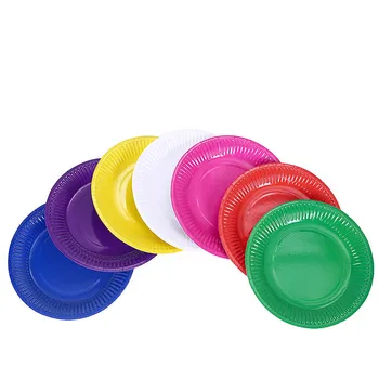 

20pcs 6 inch Disposable Paper Plates Birthday Wedding Party Tableware Paper Plates For Baby Shower Decor Diy Craft Drawing Tray